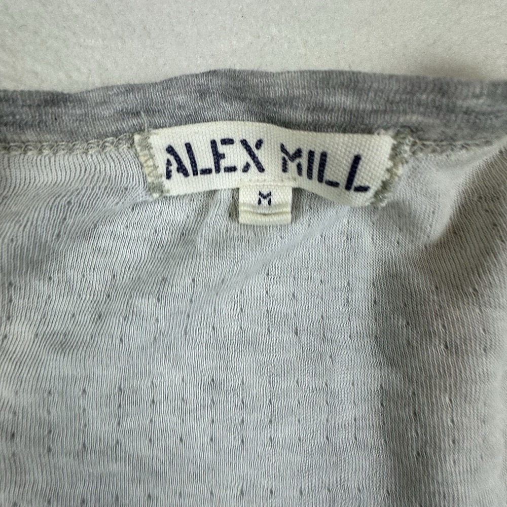 Alex Mill Shirt Mens Medium Long Sleeve Double Knit Long Sleeve Henley READ - Picture 9 of 11